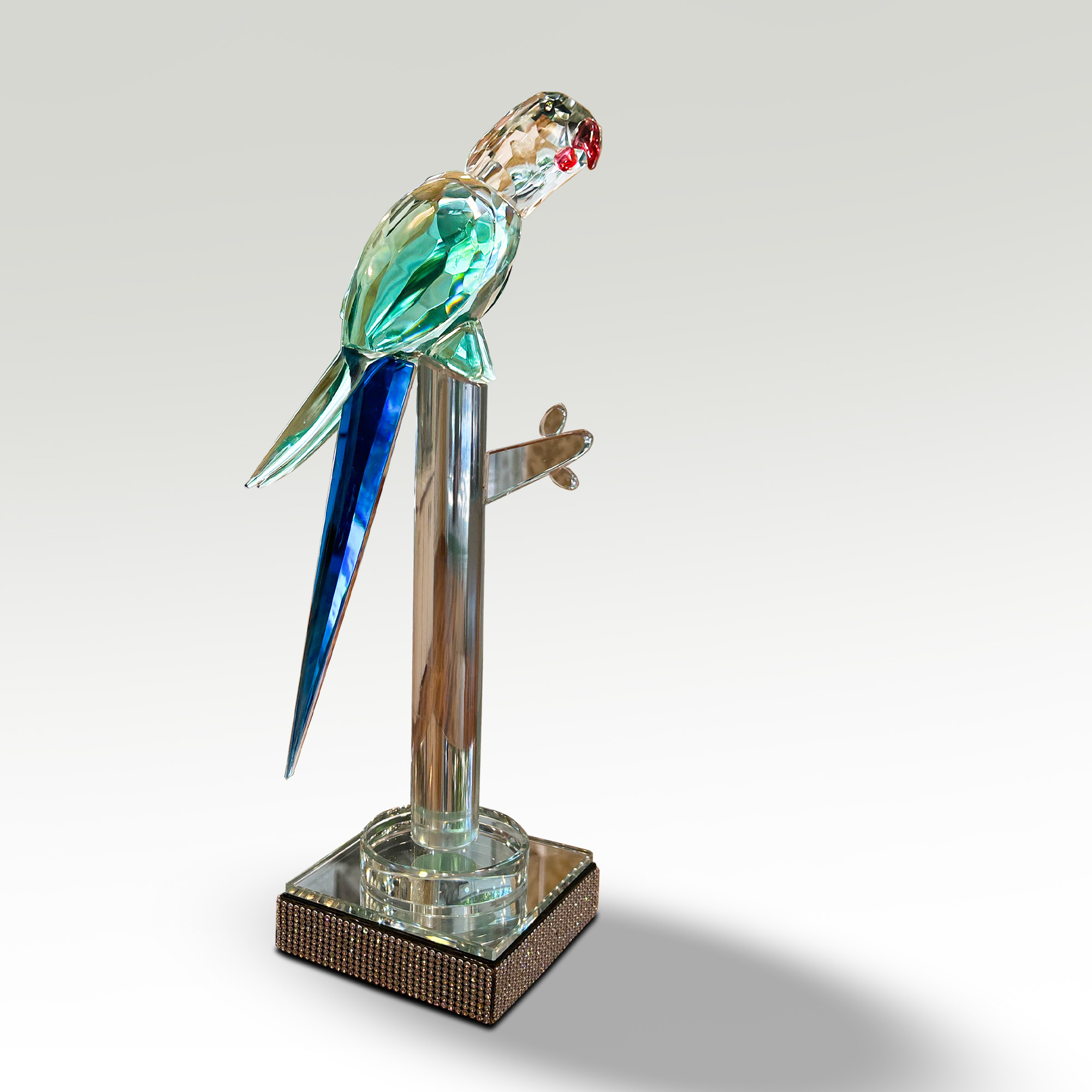 The Emerald Perch Parrot | A Handcrafted Crystal Gem